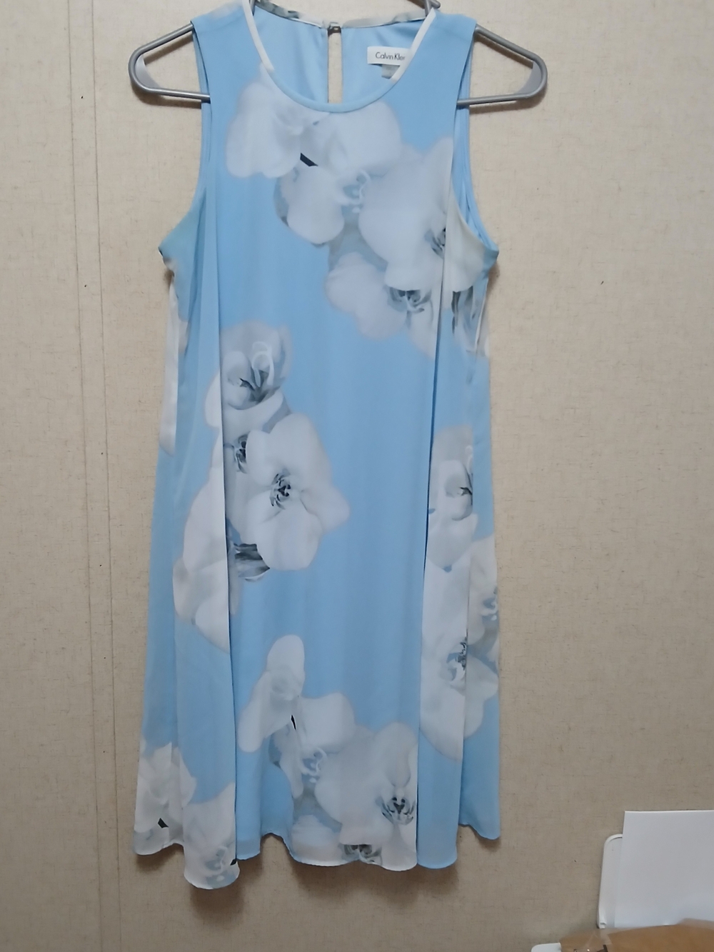 Calvin Klein Sky Blue Floral Sleeveless Shift Dress